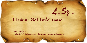 Lieber Szilvánusz névjegykártya